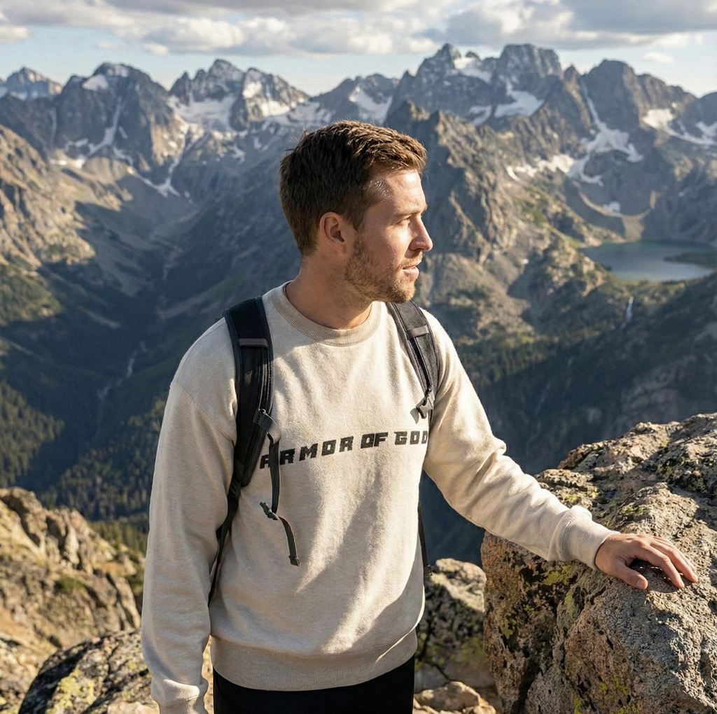 Relaxed fit knitted Armor of God sweater